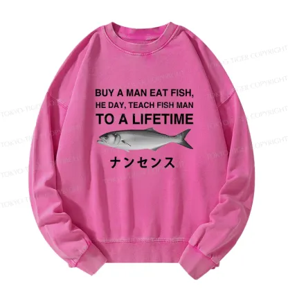 Tokyo-Tiger Funny To A Lifetime Washed Sweatshirt