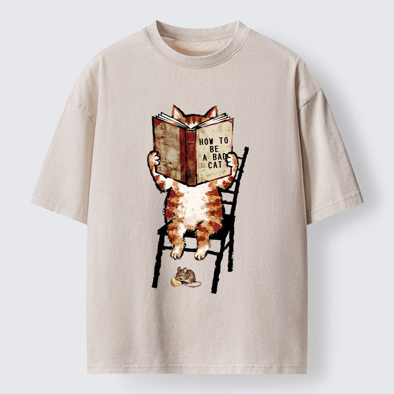 Tokyo‑Tiger Be A Bad Cat Washed T-Shirt