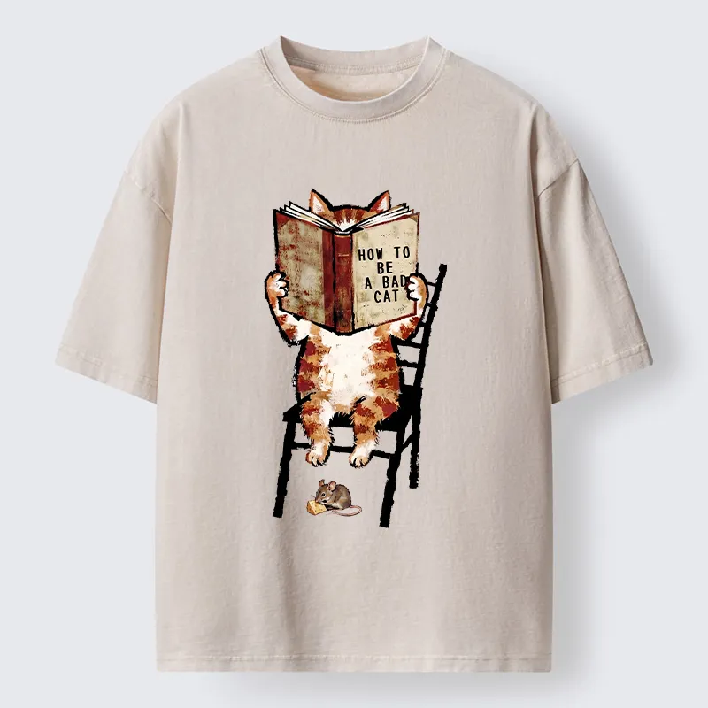 Tokyo‑Tiger Be A Bad Cat Washed T-Shirt