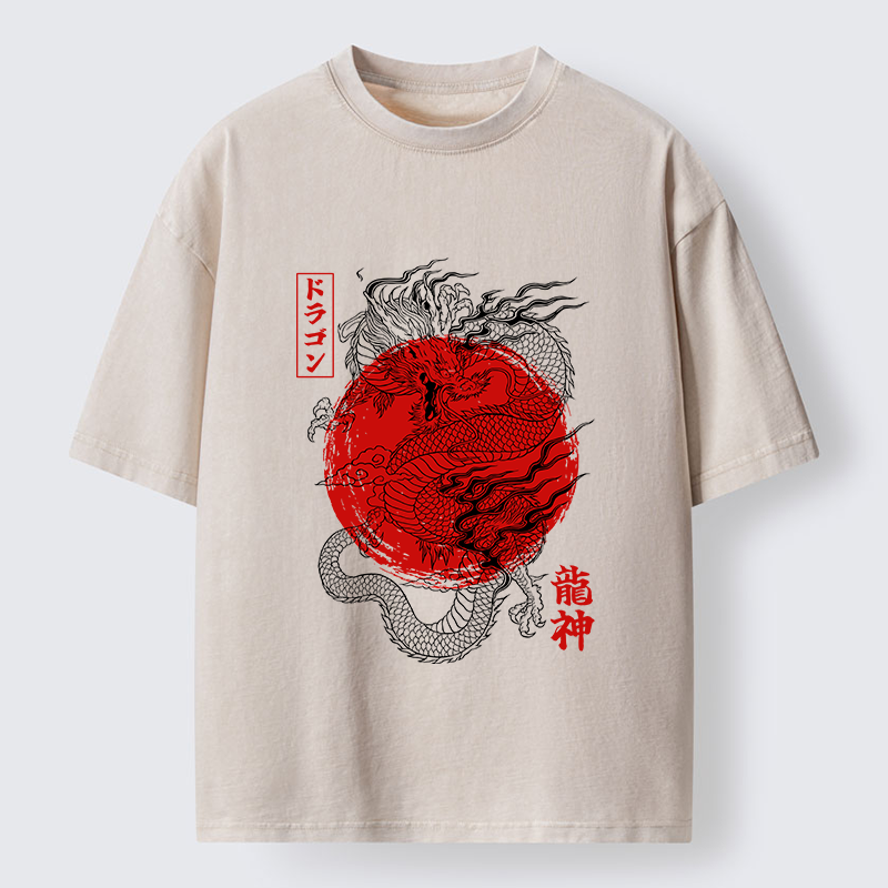 Tokyo‑Tiger Dragon God Washed T-Shirt
