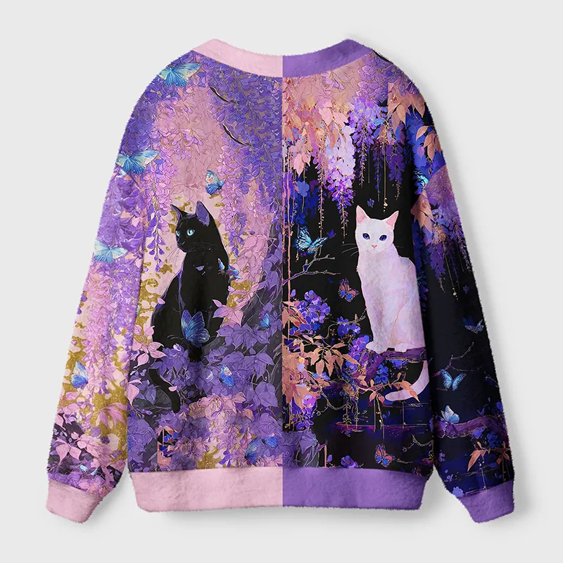 Tokyo-Tiger Butterfly Dreams Ugly Cardigan Sweater