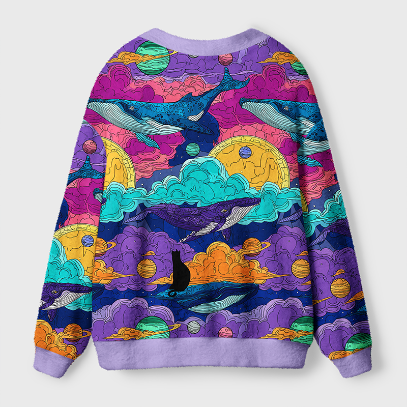 Tokyo-Tiger Meow in the Milky Way Ugly Cardigan Sweater