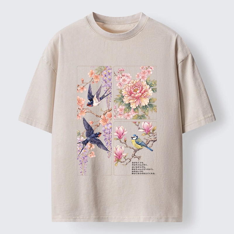 Tokyo-Tiger Spring Swallow Dance Washed T-Shirt