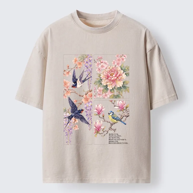 Tokyo-Tiger Spring Swallow Dance Washed T-Shirt