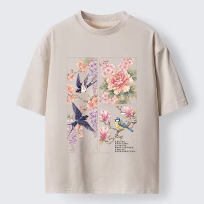 Tokyo-Tiger Spring Swallow Dance Washed T-Shirt