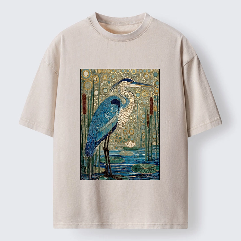 Tokyo‑Tiger Golden Pond Bird Washed T‑Shirt