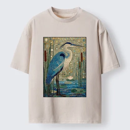 Tokyo‑Tiger Golden Pond Bird Washed T‑Shirt