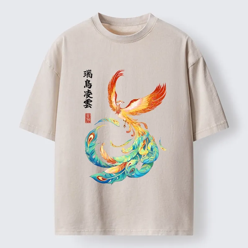 Tokyo‑Tiger Lucky Phoenix Art Washed T‑Shirt
