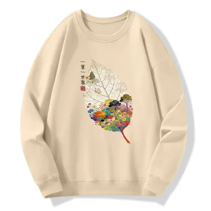 Tokyo-Tiger One Leaf Holds A Tiny Colorful World Classic Sweatshirt