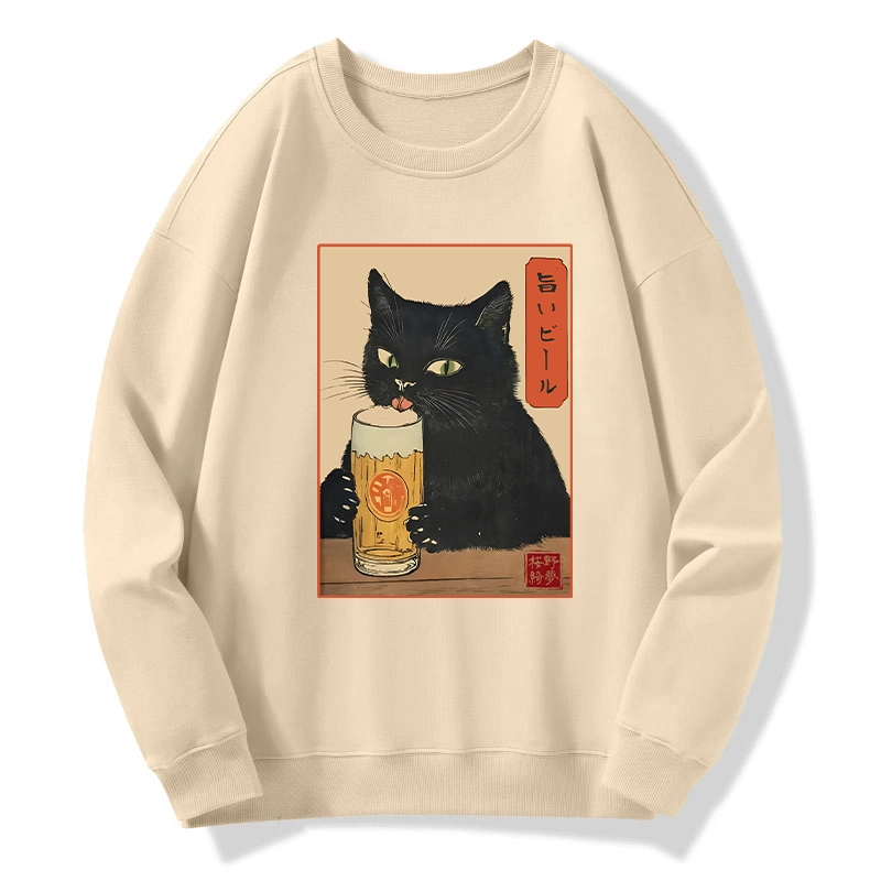 Tokyo-Tiger Cat Holding A Glass Of Beer Classic Sweatshirt