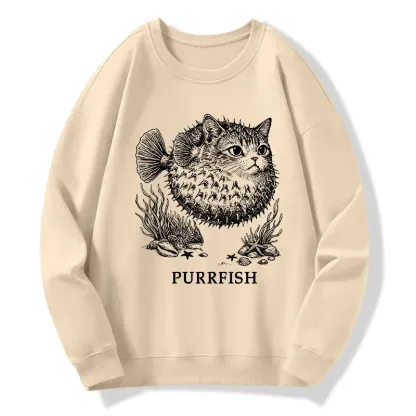 Tokyo-Tiger Spiky Puffer With Cute Cat Head Classic Sweatshirt