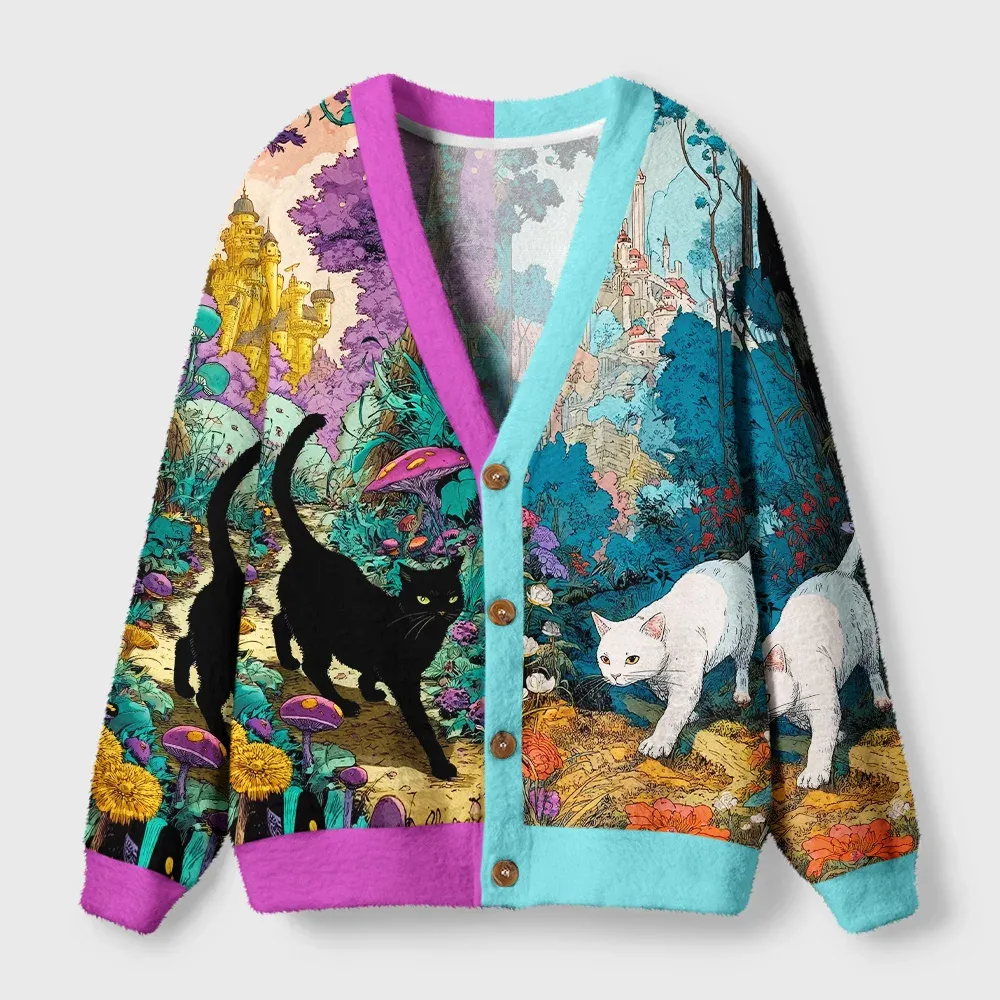 Tokyo-Tiger A Tale Of Two Cats In An Enchanted Forest Ugly Cardigan Sweater