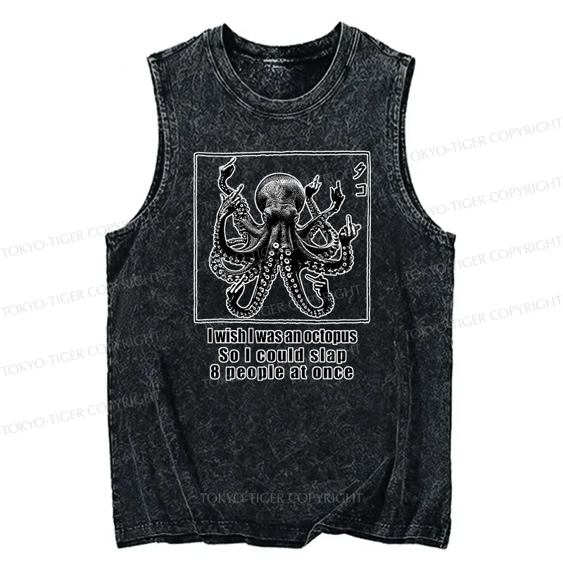 Tokyo-Tiger I Wish I Was An Octopus Japan Washed Tank Sale