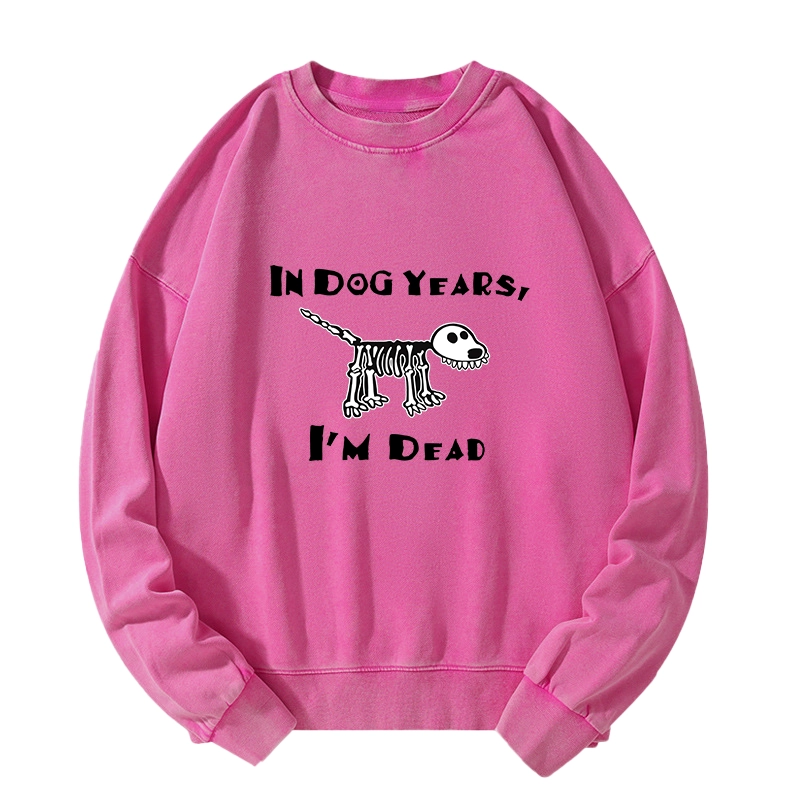 Tokyo-Tiger Funny Meme Old Dog Dead In Dog Years Vibe Washed Sweatshirt