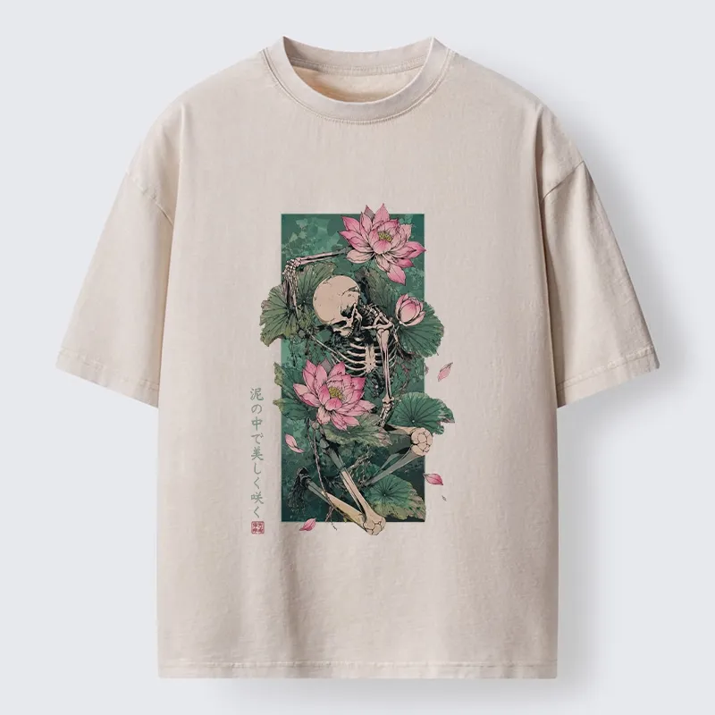 Tokyo-Tiger Death And Lotus Washed T-Shirt