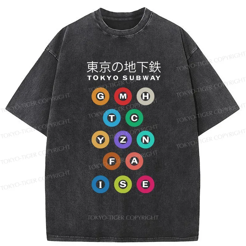 Tokyo-Tiger Tokyo Subway Washed T-Shirt