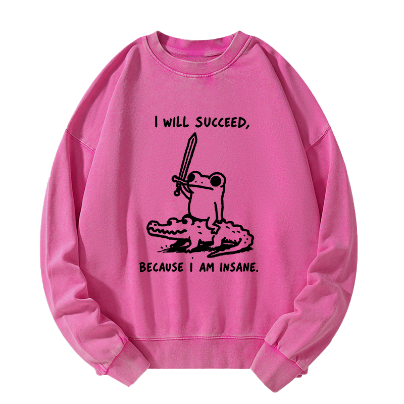 Tokyo-Tiger Warrior Frog Funny Meme Washed Sweatshirt