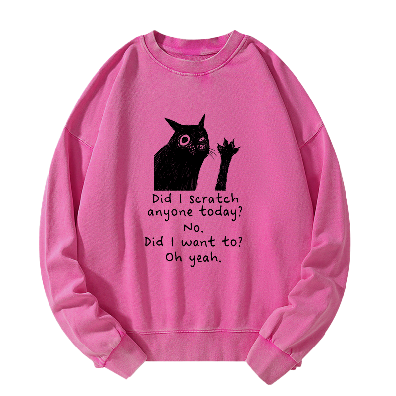 Tokyo-Tiger Black Cat Scratches People Washed Sweatshirt