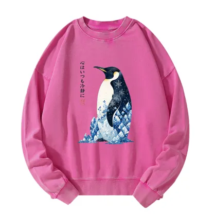 Tokyo-Tiger Keep Calm Penguin Washed Sweatshirt