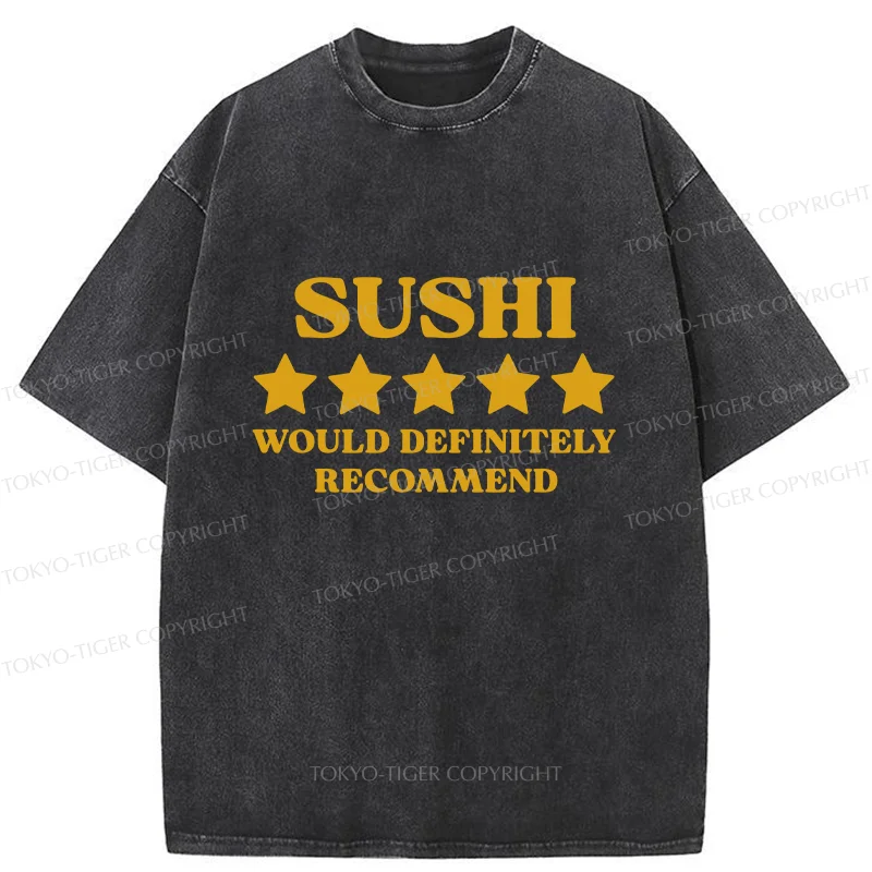 Tokyo-Tiger Recommended Sushi Washed T-Shirt