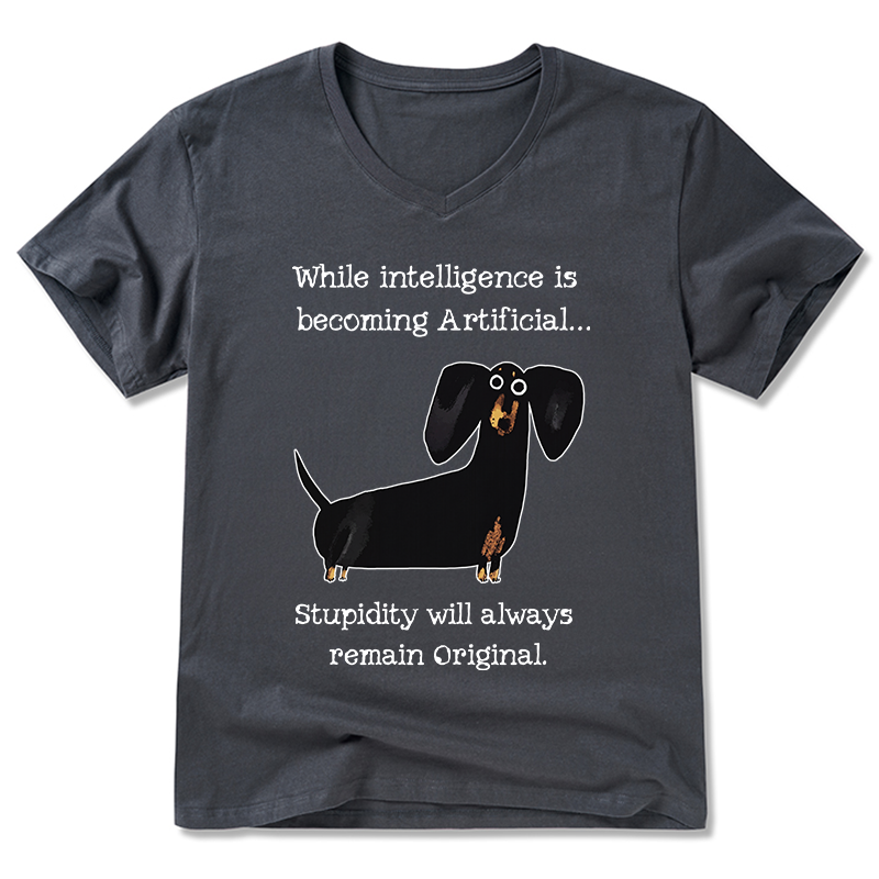 Tokyo-Tiger Dachshund Real Humor Funny Meme V-Neck Classic T-Shirt