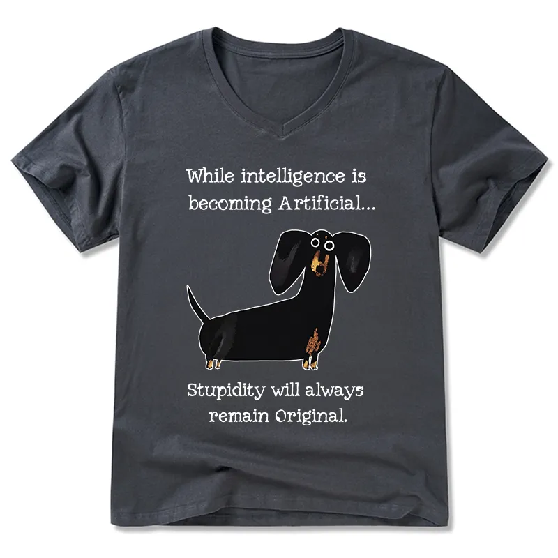 Tokyo-Tiger Dachshund Real Humor Funny Meme V-Neck Classic T-Shirt