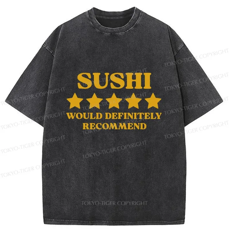 Tokyo-Tiger Recommended Sushi Washed T-Shirt