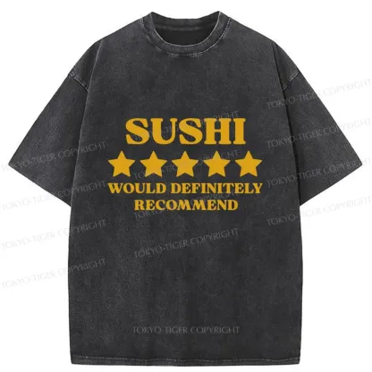 Tokyo-Tiger Recommended Sushi Washed T-Shirt