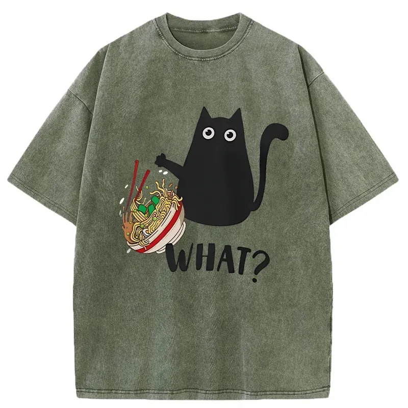 Tokyo-Tiger Naughty Cat Japanese Washed T-Shirt