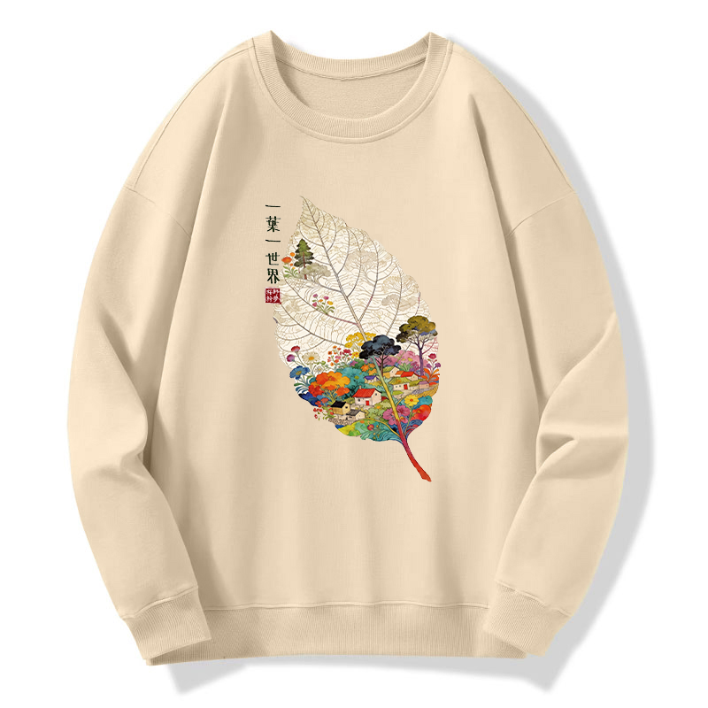 Tokyo-Tiger One Leaf Holds A Tiny Colorful World Classic Sweatshirt