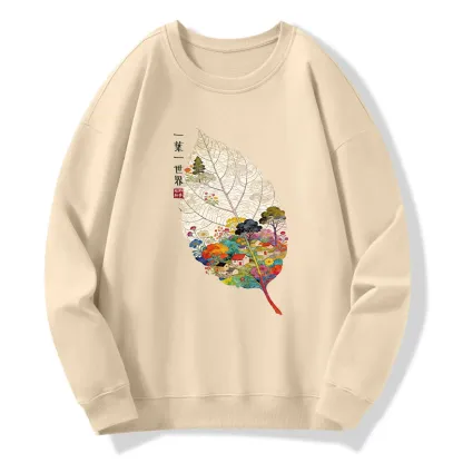 Tokyo-Tiger One Leaf Holds A Tiny Colorful World Classic Sweatshirt