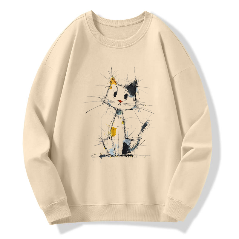 Tokyo-Tiger Minimal Splash Ink Cute Cat Classic Sweatshirt