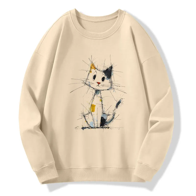 Tokyo-Tiger Minimal Splash Ink Cute Cat Classic Sweatshirt
