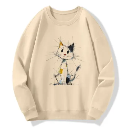 Tokyo-Tiger Minimal Splash Ink Cute Cat Classic Sweatshirt