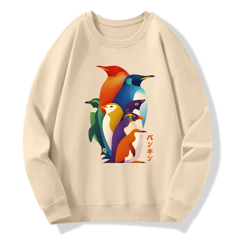 Tokyo-Tiger Cute Multi Tone Penguins Classic Sweatshirt