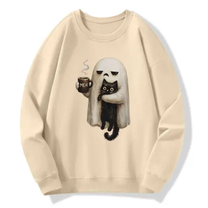Tokyo-Tiger Ghost Cat Coffee Mood Classic Sweatshirt