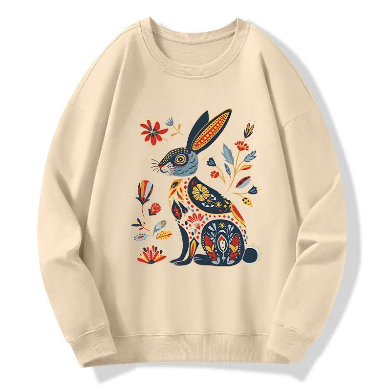 Tokyo-Tiger Folk Hare Bloom Classic Sweatshirt