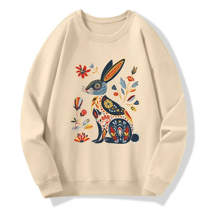 Tokyo-Tiger Folk Hare Bloom Classic Sweatshirt