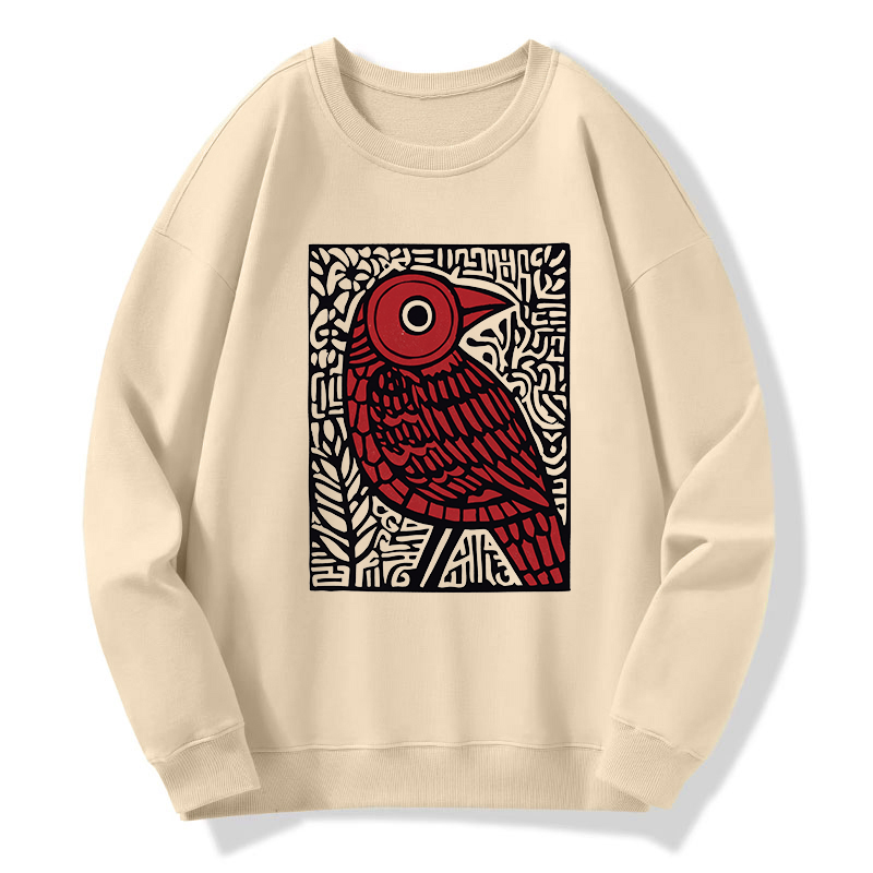 Tokyo-Tiger Retro Woodblock Bird Classic Sweatshirt