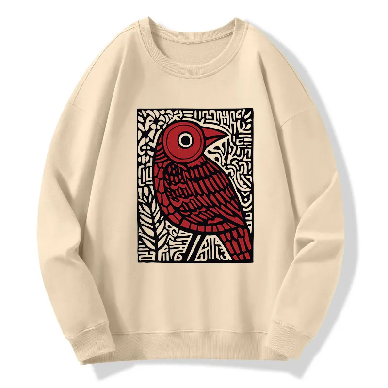 Tokyo-Tiger Retro Woodblock Bird Classic Sweatshirt