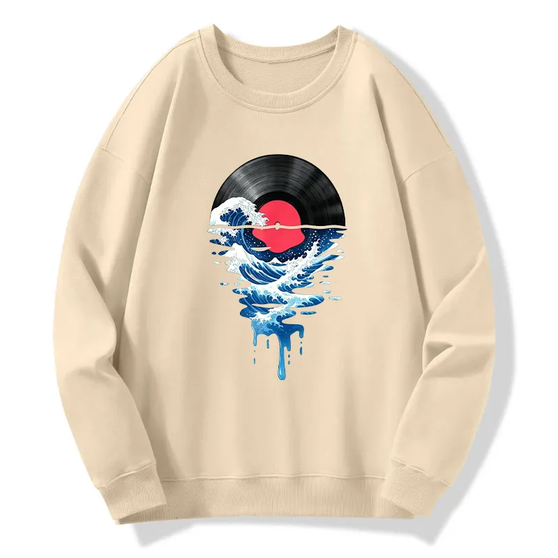 Tokyo-Tiger Vinyl Records And Waves Classic Sweatshirt