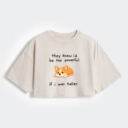 Tokyo-Tiger Funny Short Dog Joke Women's Washed Crop T-Shirt