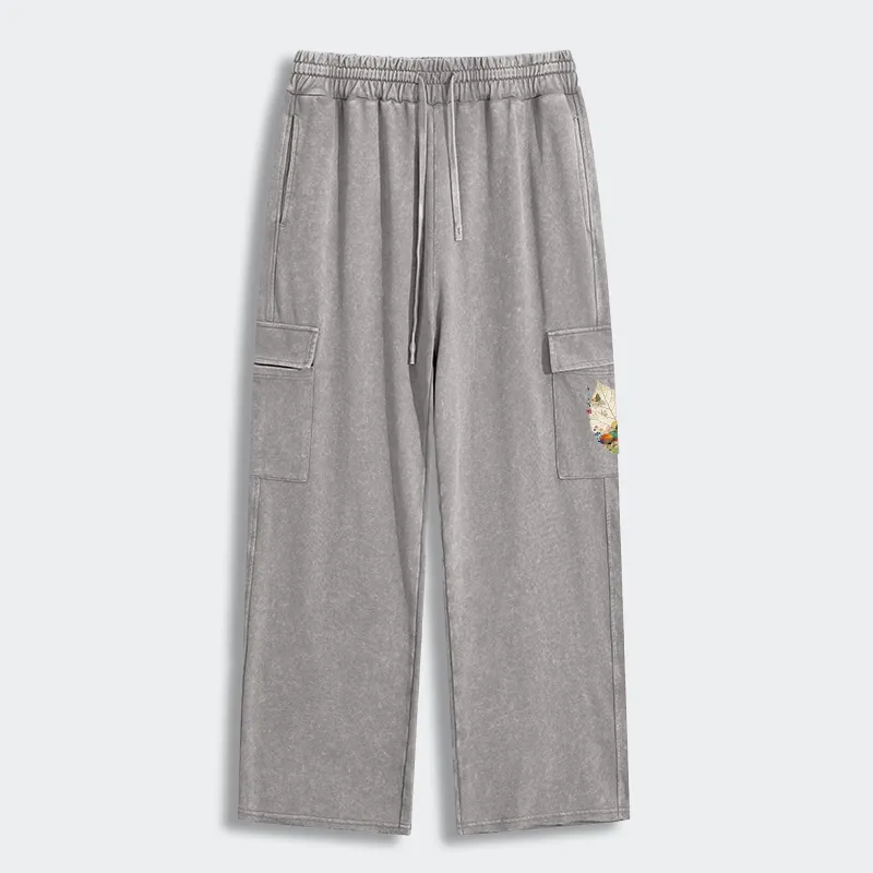 Tokyo-Tiger One Leaf Holds A Tiny Colorful World Washed Utility Sweatpants Sale