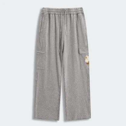 Tokyo-Tiger One Leaf Holds A Tiny Colorful World Washed Utility Sweatpants
