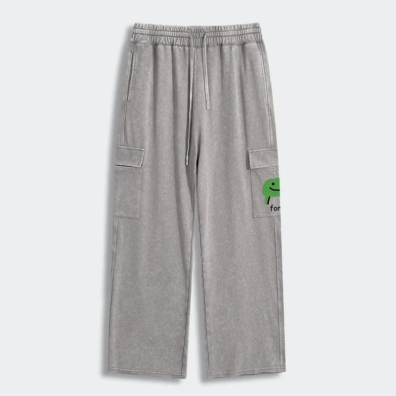 Tokyo-Tiger Smiling Forg Washed Utility Sweatpants