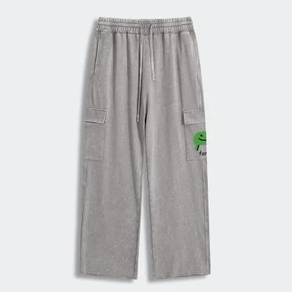 Tokyo-Tiger Smiling Forg Washed Utility Sweatpants