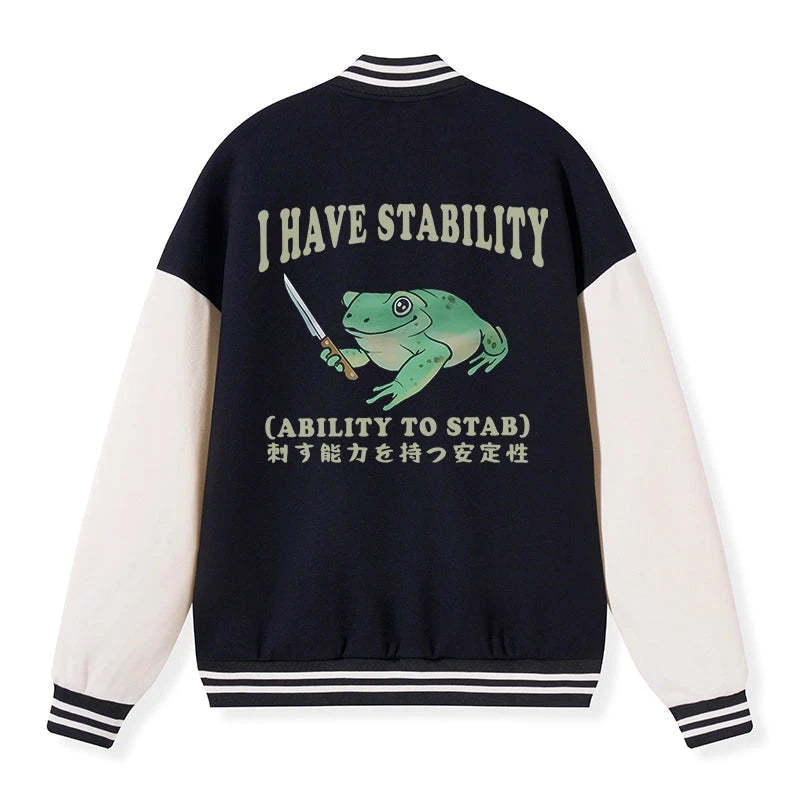 Tokyo-Tiger Mentally Stable Assassin Frog Embroidery Varsity Jacket Sale