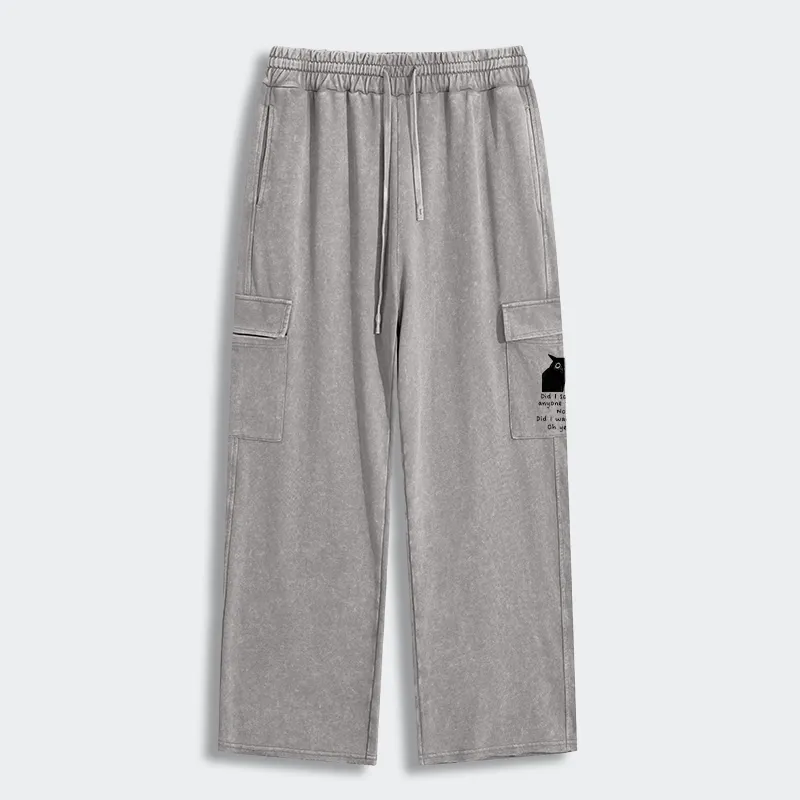 Tokyo-Tiger Black Cat Scratches People Washed Utility Sweatpants