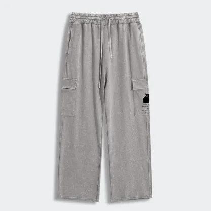 Tokyo-Tiger Black Cat Scratches People Washed Utility Sweatpants