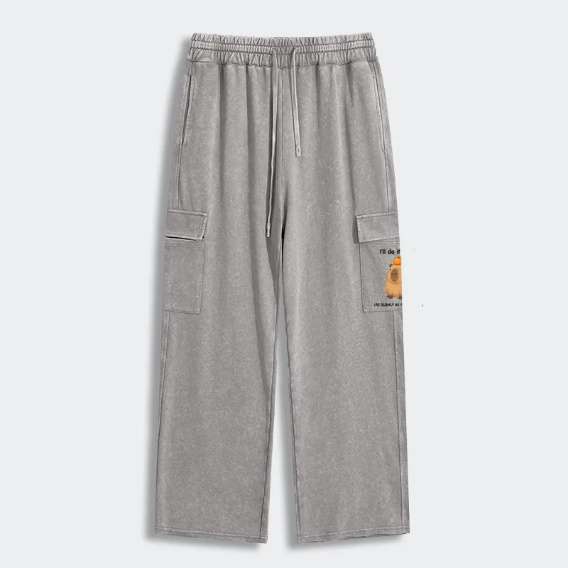 Tokyo-Tiger Slow Task Capybara Meme Washed Utility Sweatpants Sale